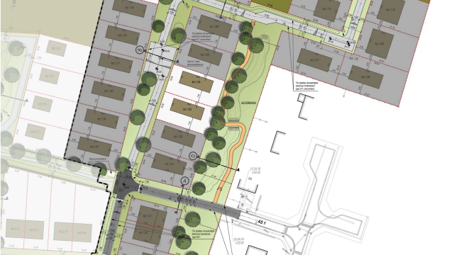 Verkavelingsplan Schoorstraat Tessenderlo, halfopen bebouwing
