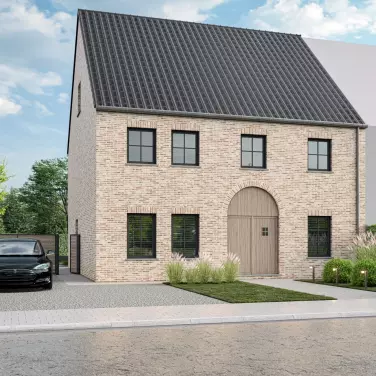 Nieuwbouwwoning, Schoorstraat Tessenderlo, halfopen bebouwing