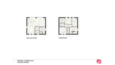 grondplan, Open bebouwing, moderne woning