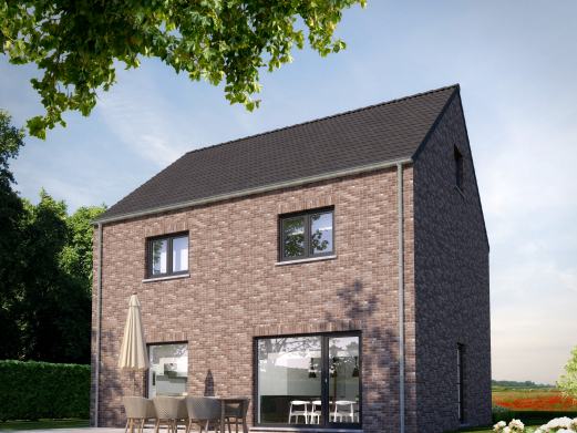 Nieuwbouwwoning, plattelosstraat Pellenberg, open bebouwing, klassieke woning
