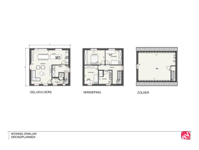 Grondplan, Nieuwbouwwoning,, open bebouwing, klassieke woning