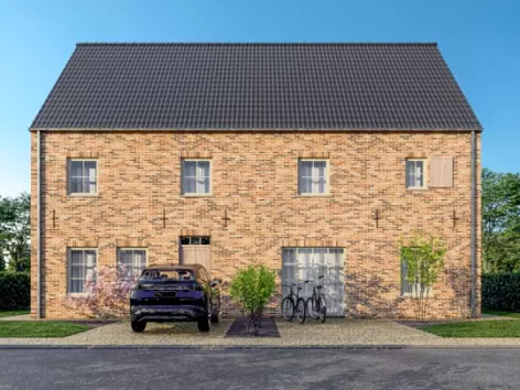 Nieuwbouwwoning, lostraat Pellenberg, halfopen bebouwing, klassieke bebouwing