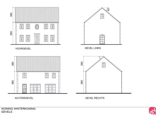 Gevelplan, sparrenweg Tessenderlo, open bebouwing, klassieke woning