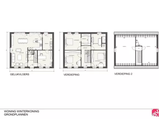 Grondplan, Nieuwbouwwoning, open bebouwing, klassieke woning