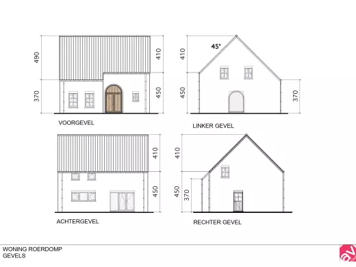 Gevelplan Nieuwbouwwoning, open klassieke woning, Lummen