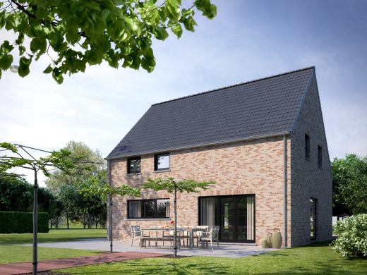 Nieuwbouwwoning, open klassieke bebouwing, Lummen