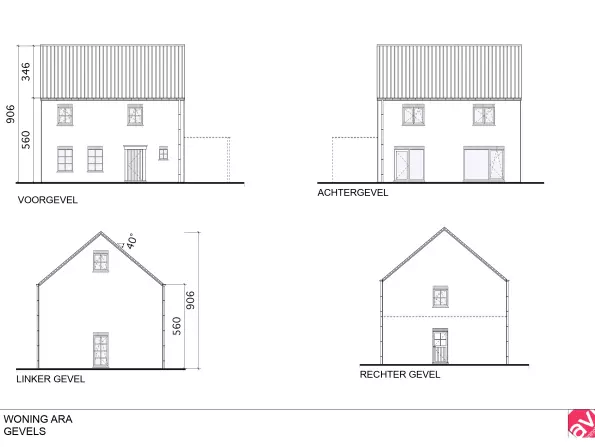Gevelplan, landelijke woning, zonhoven