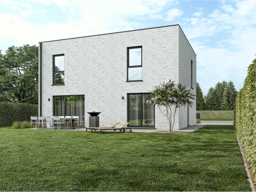 Nieuwbouwwoning, open moderne bebouwing, Borgloon, citroenkeeltoekan