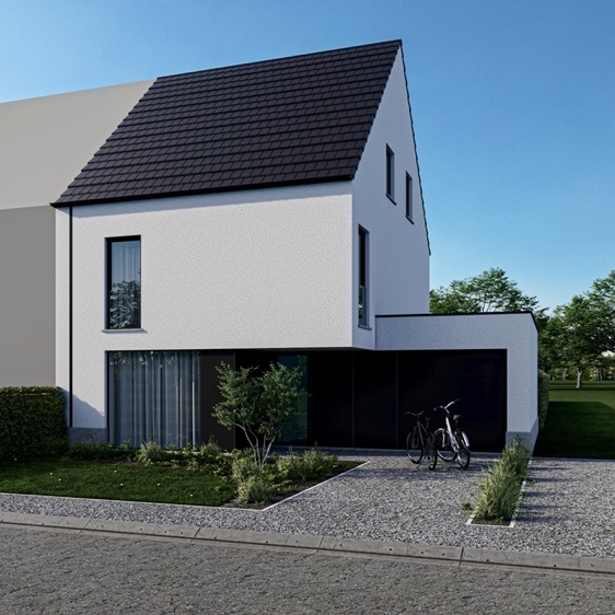 Moderne halfopen bebouwing, zonhoven, nieuwbouwwoning