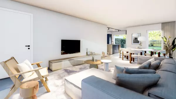 Interieur Nieuwbouwwoning,Half open bebouwing, Riemst